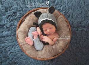 knit raccoon hat pattern