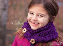 Load image into Gallery viewer, button cowl crochet pattern