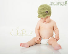 Load image into Gallery viewer, Crochet Pattern - Crochet Newsboy Hat Pattern