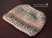 Load image into Gallery viewer, messy bun hat crochet pattern
